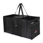 Custom Structure Laminated Recycled Non-Woven Cargo Box with Cooler - Black with Company Logo - Personalized Bulk Corporate Gift