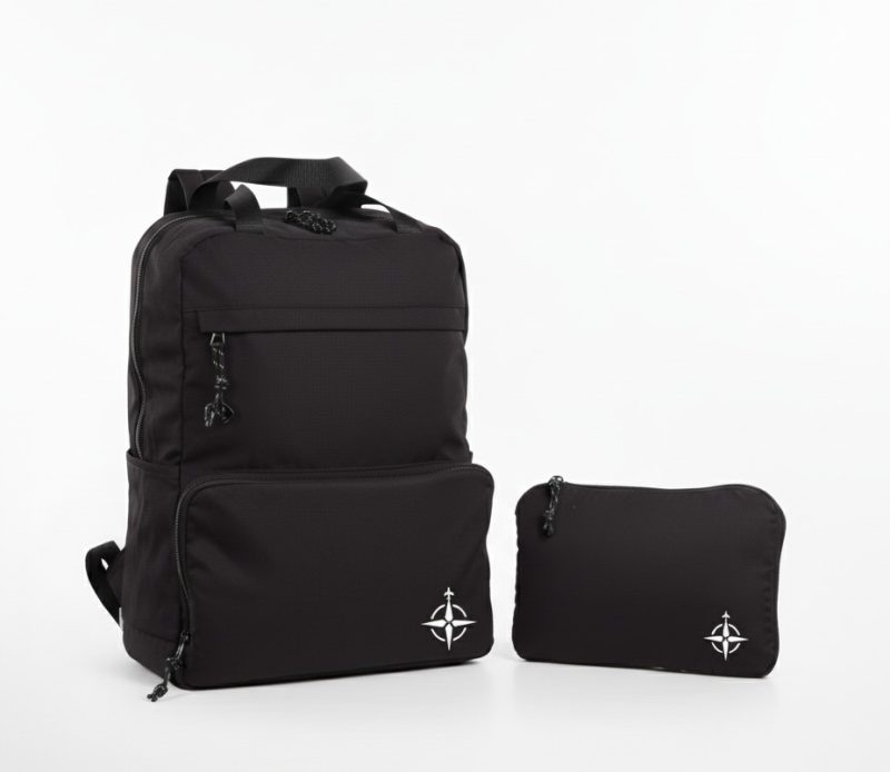 Custom Travel Convertible Backpack with Cooler - Black with Company Logo - Personalized Bulk Corporate Gift