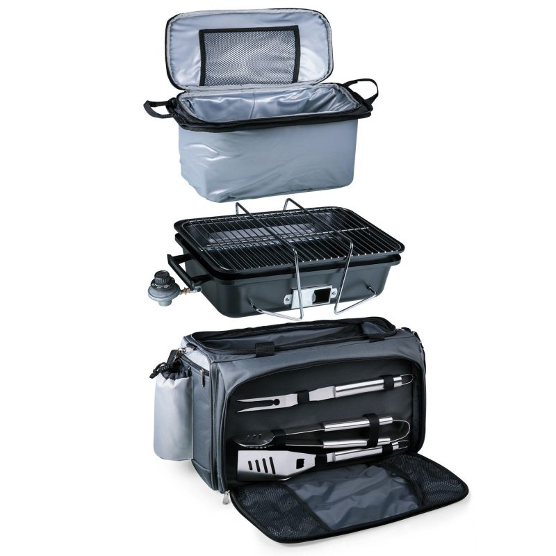 Custom Vulcan 3-in-1 Grill/Cooler/Tote w/Gas Grill & BBQ Tools with Trolley with Company Logo - Personalized Bulk Corporate Gift - 2