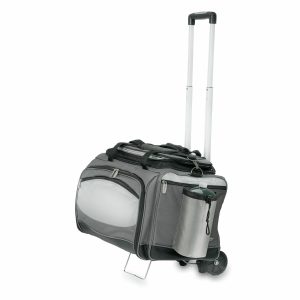Custom Vulcan 3-in-1 Grill/Cooler/Tote w/Gas Grill & BBQ Tools with Trolley with Company Logo - Personalized Bulk Corporate Gift