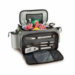 Custom Vulcan All-In-One BBQ Grill/Cooler/Tote w/Gas Grill & BBQ Tools with Company Logo - Personalized Bulk Corporate Gift