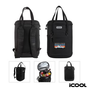 Custom iCOOL Granby 24-Can Cooler Backpack with Company Logo - Personalized Bulk Corporate Gift